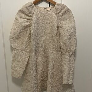 H&M Cream Textured Fabric Dress